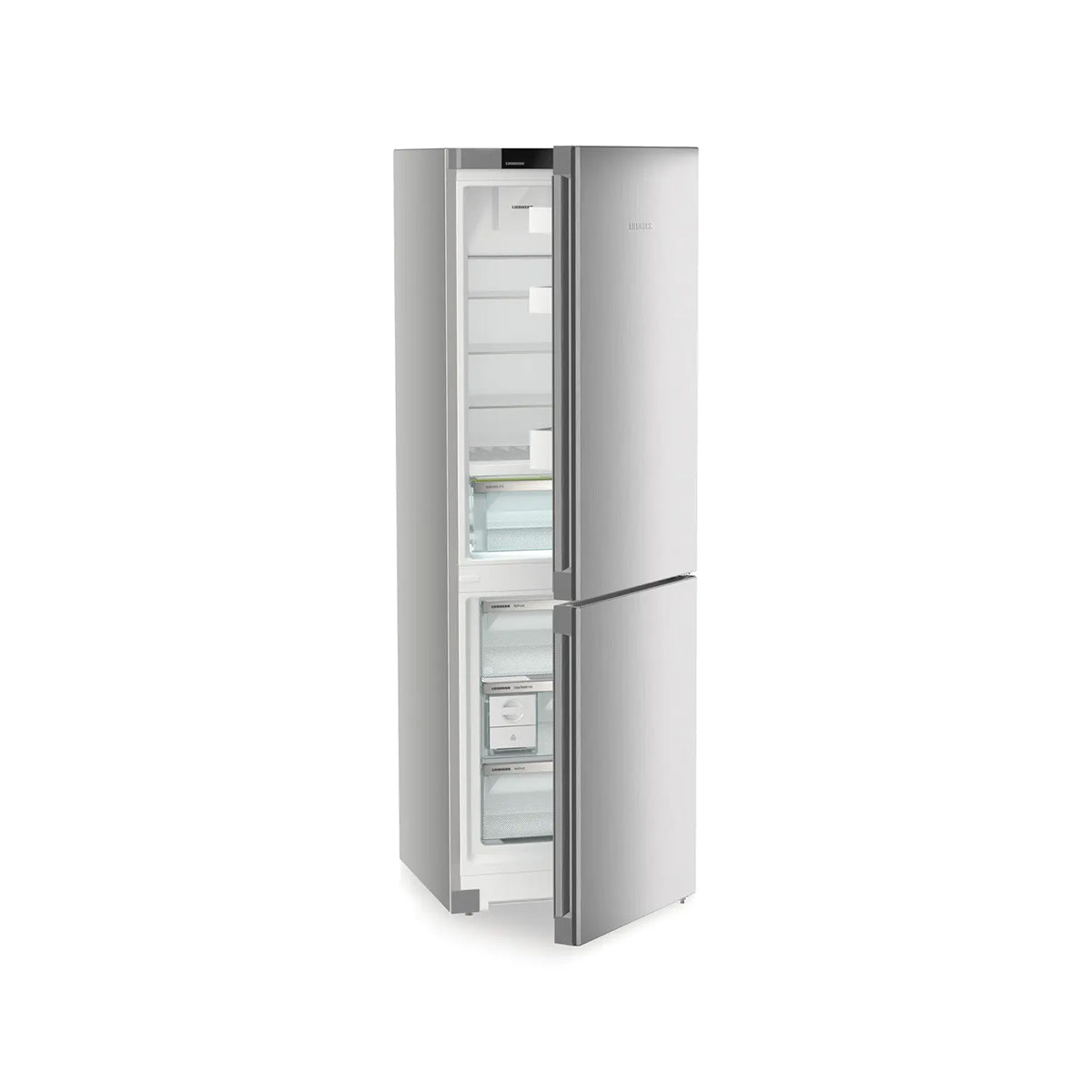 Liebherr CBNsfc 5223 Plus Freestanding Fridge Freezer With BioFresh And NoFrost, 320 Litre, 59.7cm Wide - Silver