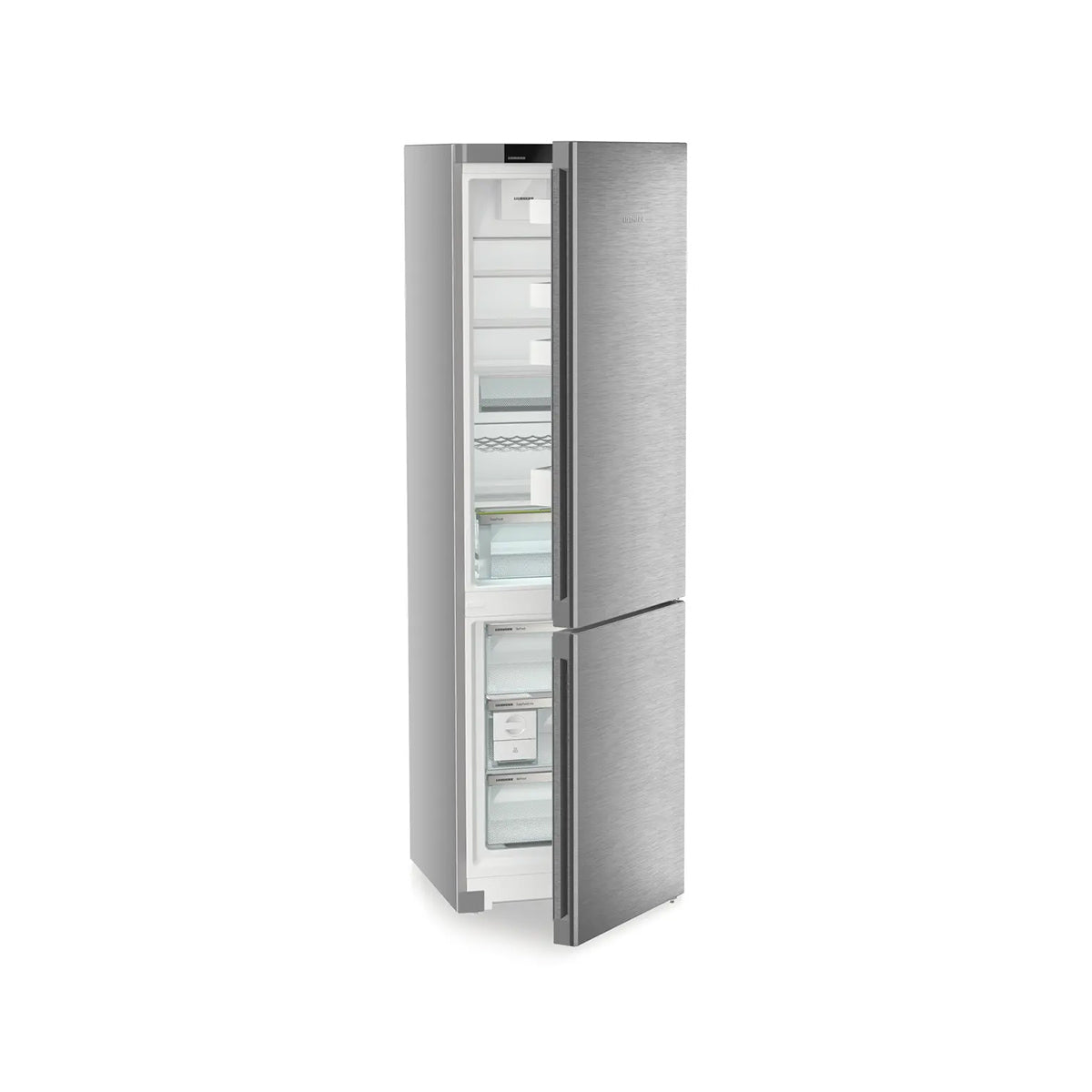 Liebherr CNsda 5723 Plus Freestanding Combined Fridge Freezer With EasyFresh And NoFrost, 371 Litre, 59.7cm Wide - Silver