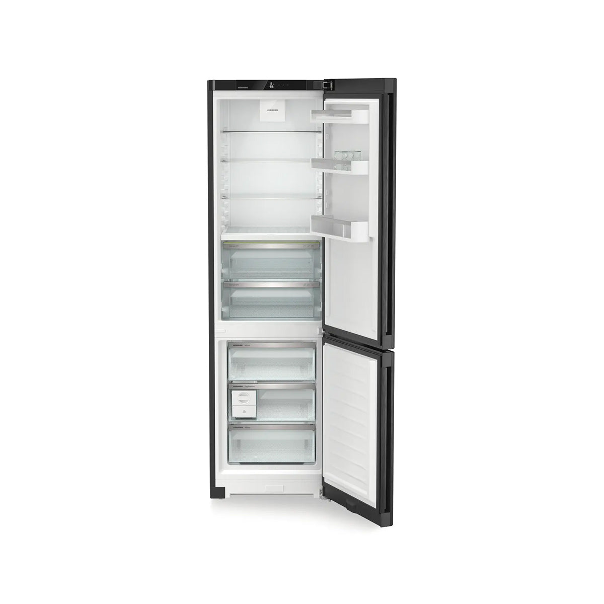 Liebherr CBNbda 572i Plus Freestanding Fridge Freezer With BioFresh And NoFrost, 360 Litre, 59.7cm Wide - Black