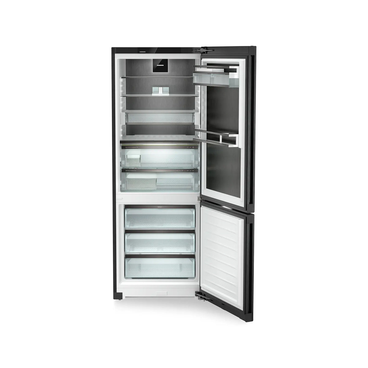 Liebherr CBNbsc 778i Peak Freestanding Fridge Freezer With BioFresh Professional And NoFrost, 473 Litre, 74.7cm Wide - BlackSteel