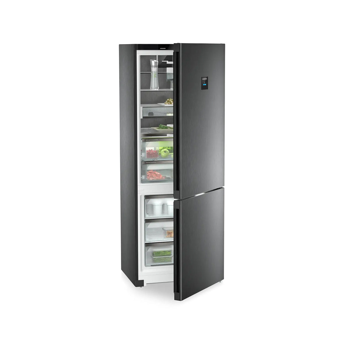 Liebherr CBNbsc 778i Peak Freestanding Fridge Freezer With BioFresh Professional And NoFrost, 473 Litre, 74.7cm Wide - BlackSteel