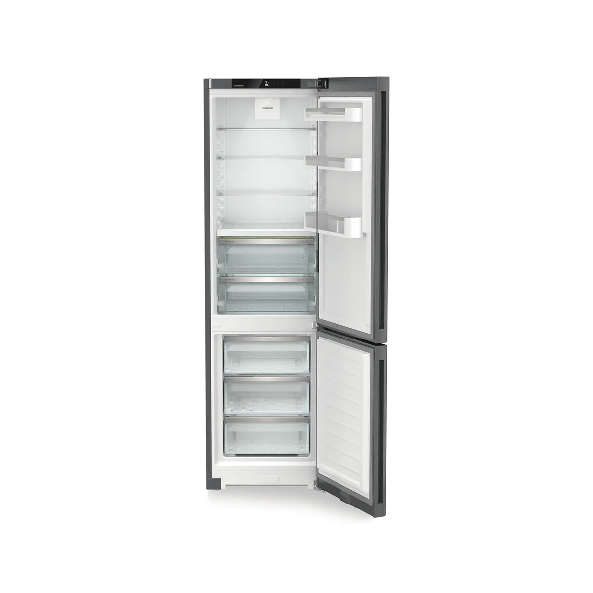 Liebherr CBNdgc 5723 Plus Freestanding Fridge Freezer With BioFresh And NoFrost, 360 Litre, 59.7cm Wide - Dark Grey