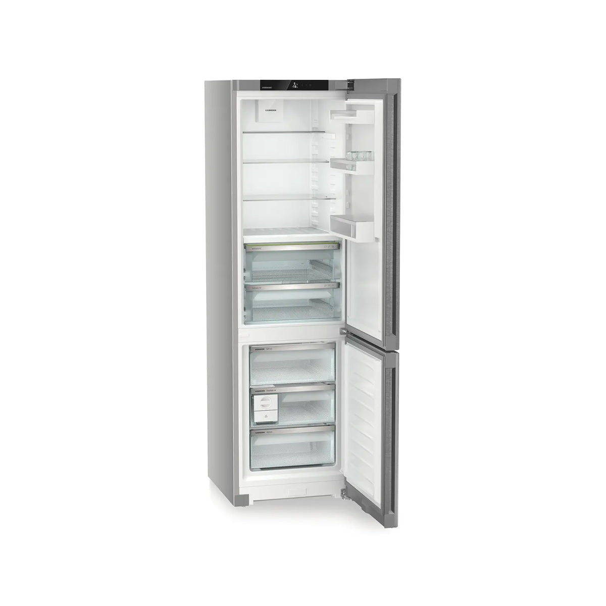 Liebherr CBNsda 572i Plus Freestanding Fridge Freezer With BioFresh And NoFrost, 360 Litre, 59.7cm Wide - Silver