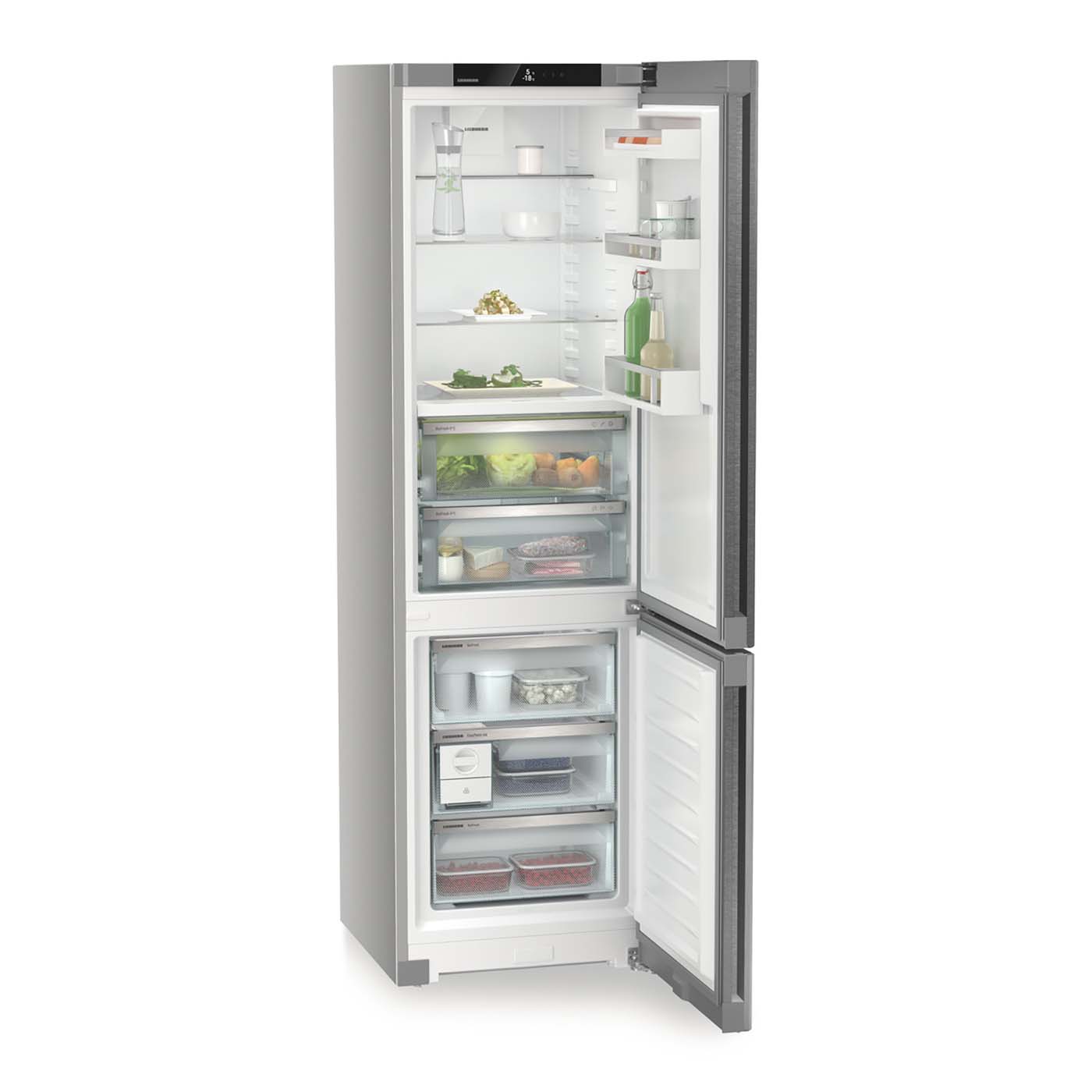 Liebherr CBNsda 572i Plus No Frost Fridge Freezer, 70/30, Steel Door, A Rated