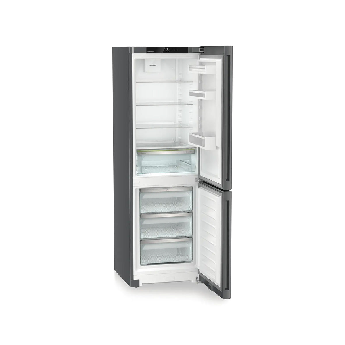 Liebherr CNdgc 5203 Pure Freestanding Combined Fridge Freezer With EasyFresh And NoFrost, 330 Litre, 59.7cm Wide - Dark Grey