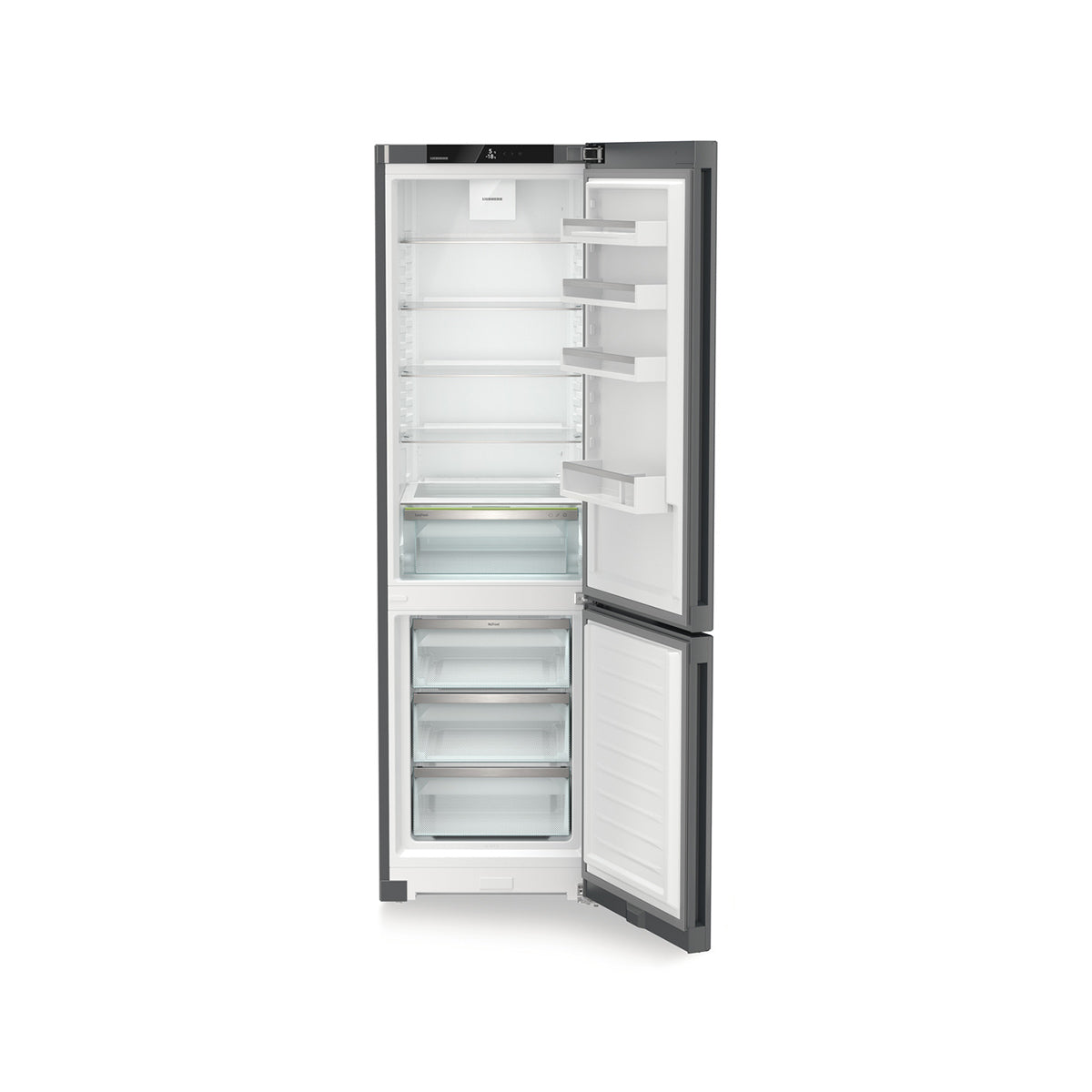 Liebherr CNdgc 5703 Pure Freestanding Combined Fridge Freezer With EasyFresh And NoFrost, 371 Litre, 59.7cm Wide - Dark Grey