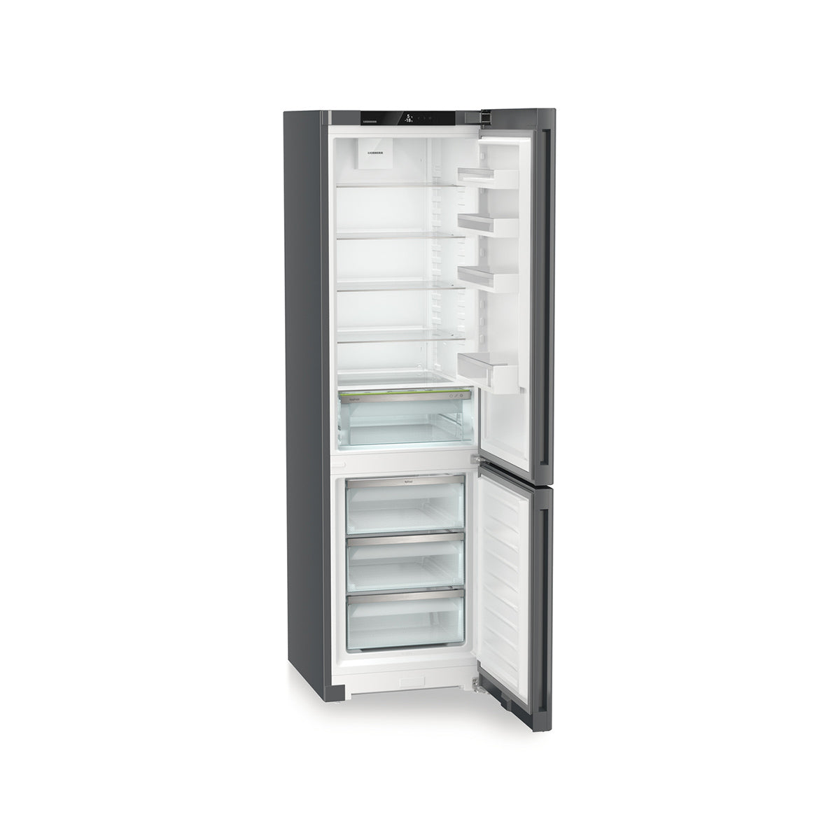 Liebherr CNdgc 5703 Pure Freestanding Combined Fridge Freezer With EasyFresh And NoFrost, 371 Litre, 59.7cm Wide - Dark Grey