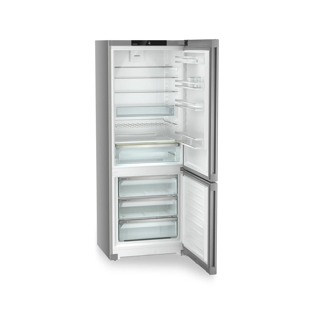 Liebherr CNsfa 7723 Plus 485 Litre Freestanding Combined Fridge Freezer with EasyFresh and NoFrost, 74.7cm Wide - Silver