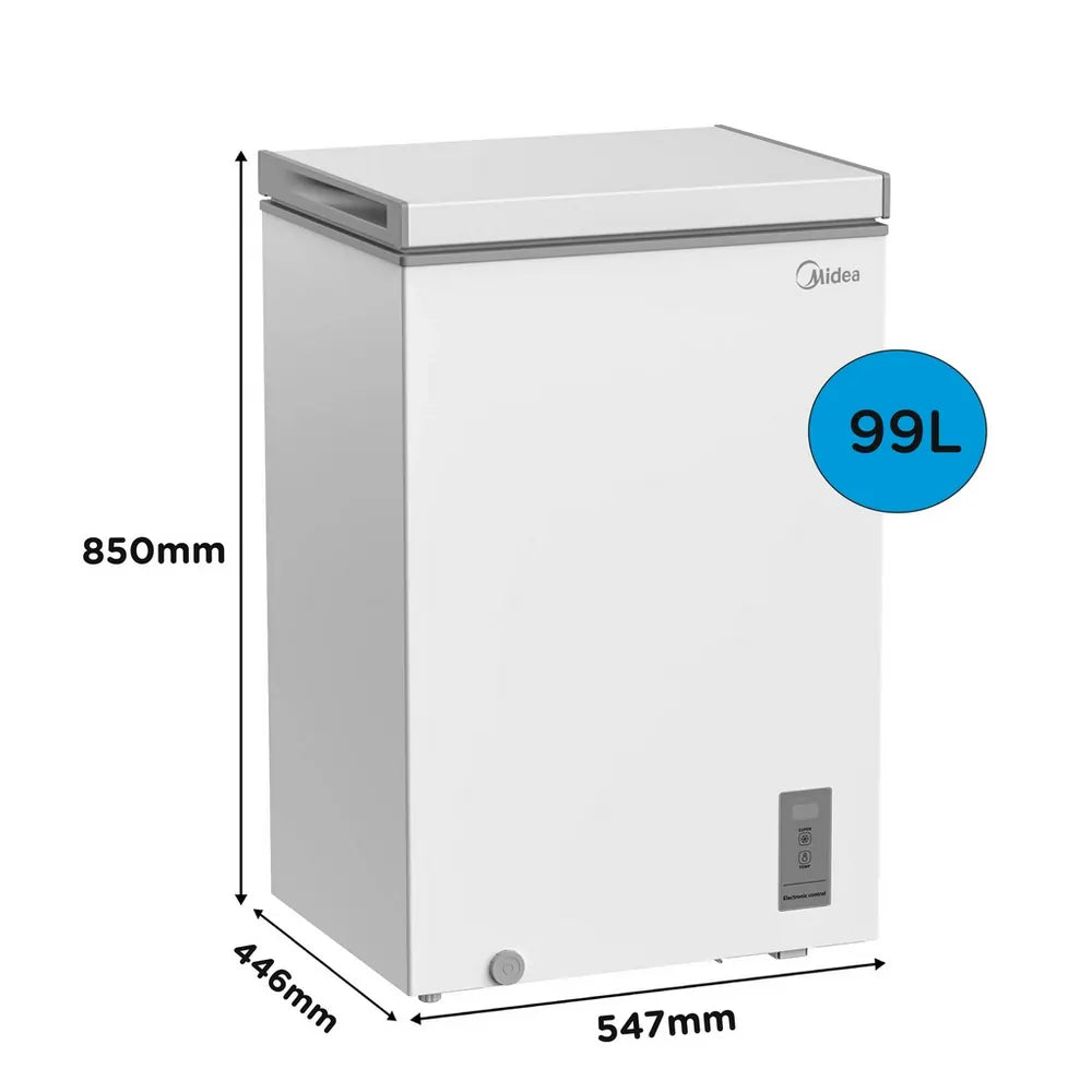 Midea MDRC154FZE01 99 Litre Chest Freezer, White