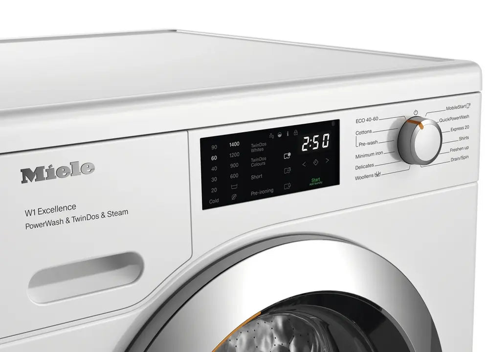 Miele WEG885 WCS 9kg 1400 Spin Washing Machine, Lotus White