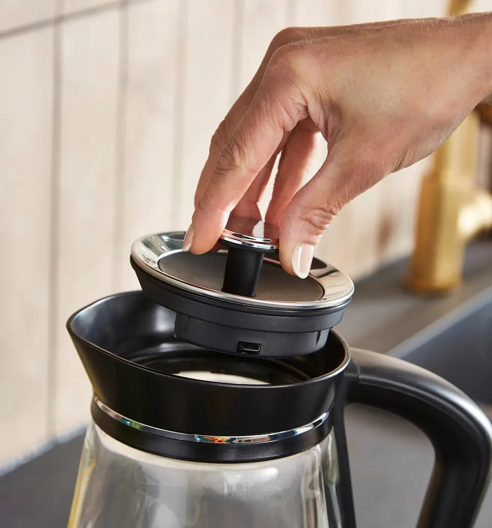 Morphy Richards 108004 1.7 Litre Glass Jug Kettle, Black/Chrome/Clear