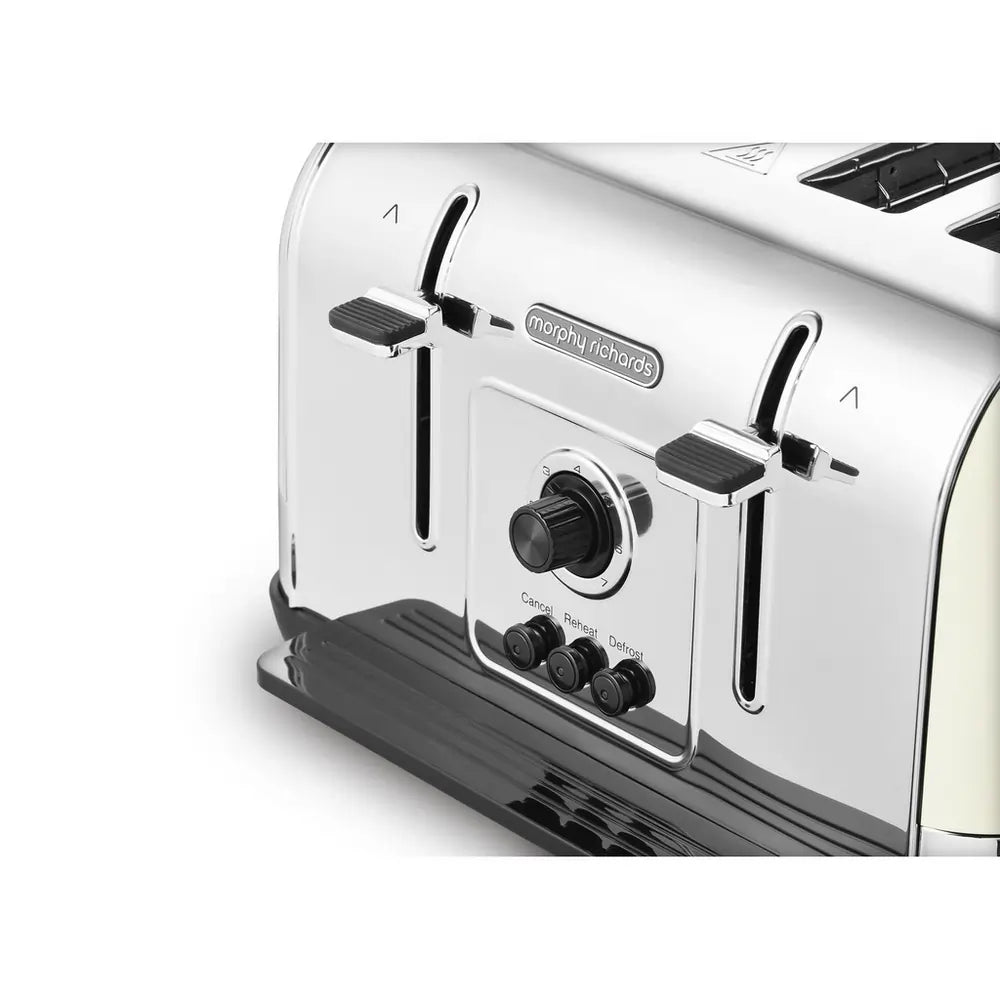 Morphy Richards Venture 240132 4-Slice Toaster, Cream