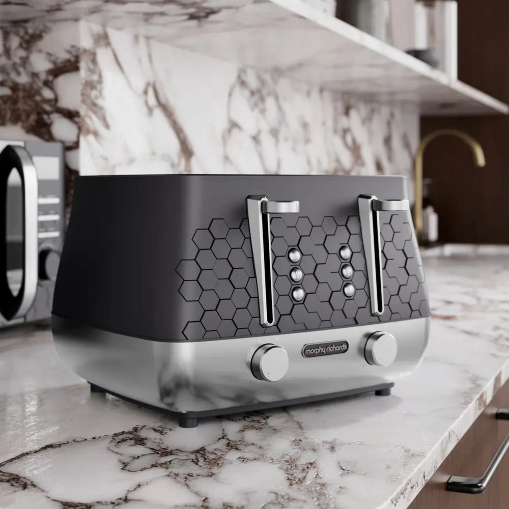 Morphy Richards 243020 Cassini 4-Slice Toaster Moonless Night, Black