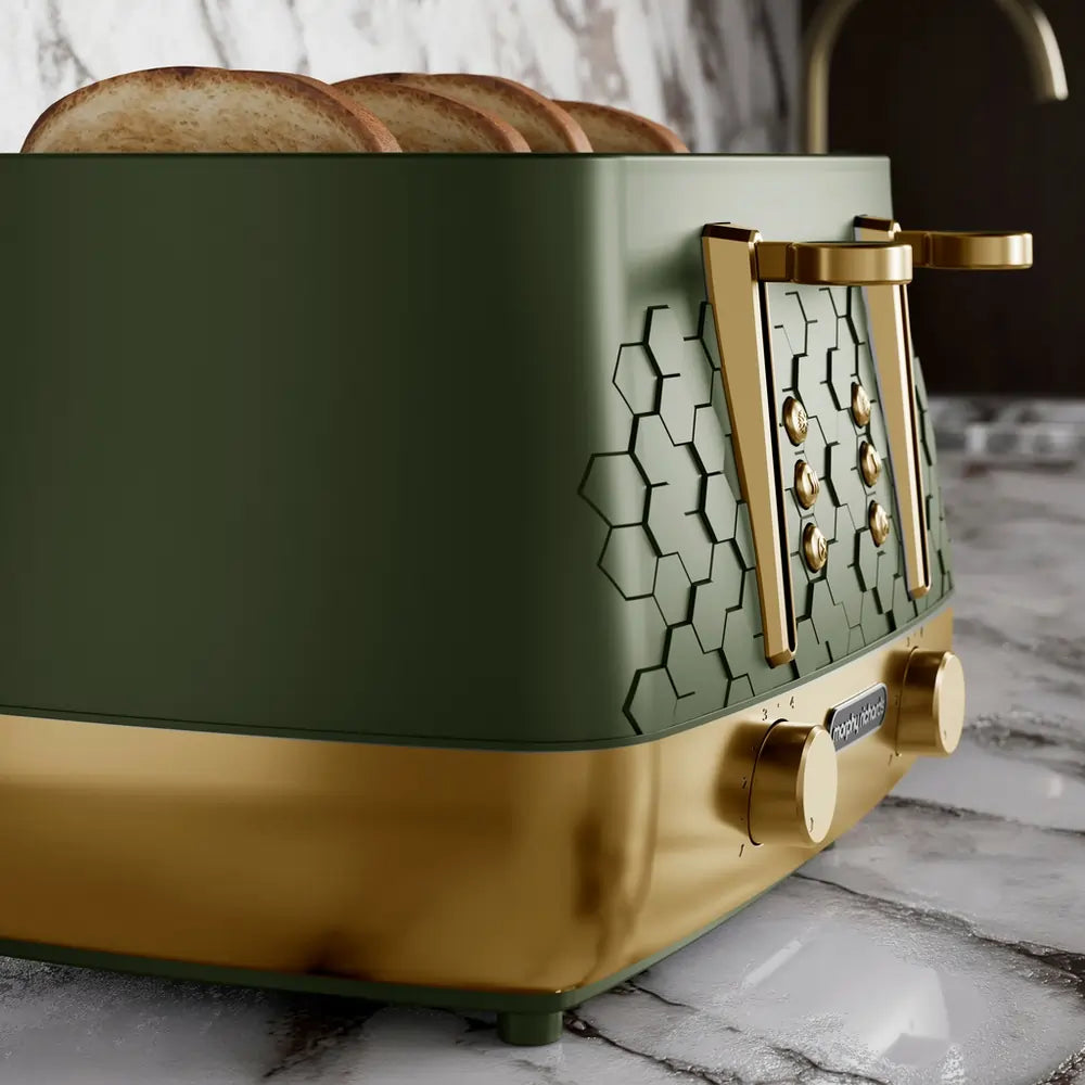 Morphy Richards 243022 Cassini 4-Slice Toaster, Olivine Green