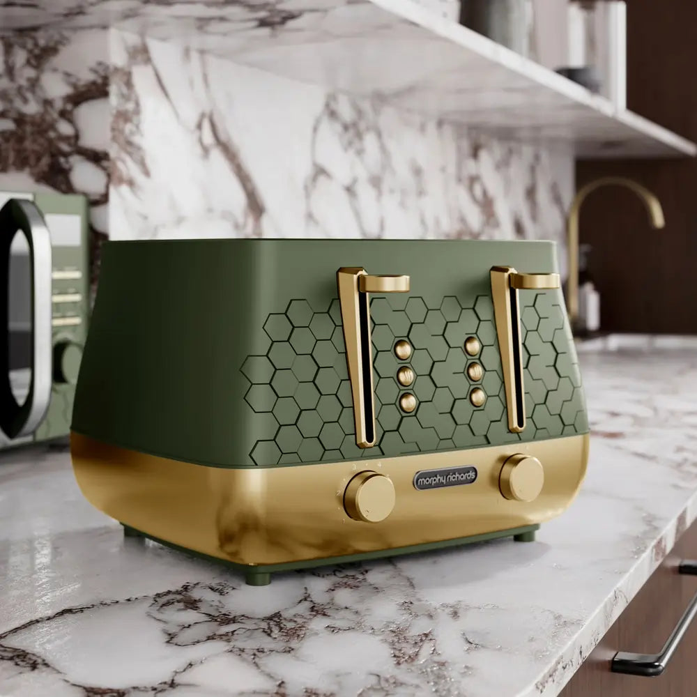 Morphy Richards 243022 Cassini 4-Slice Toaster, Olivine Green