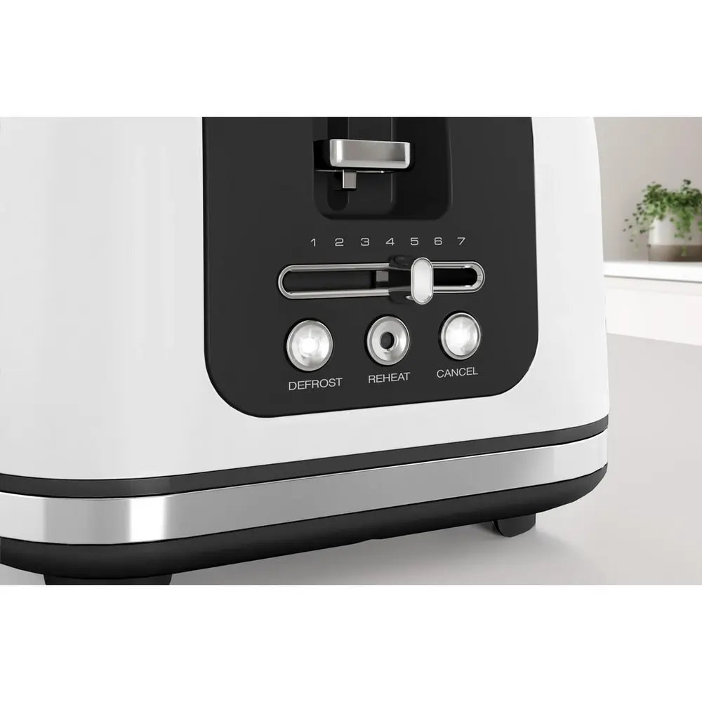 Morphy Richards Signature 245704 Long Slot 4-Slice Toaster, Moonlight White