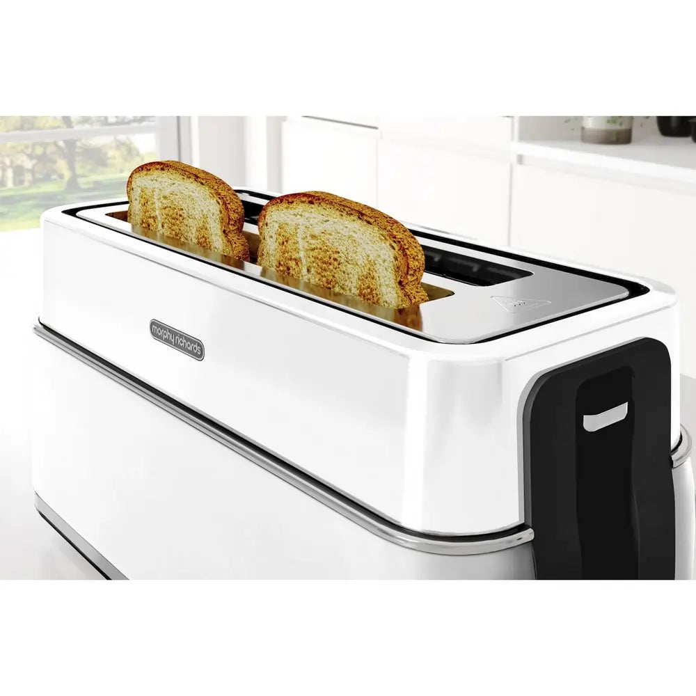 Morphy Richards Signature 245704 Long Slot 4-Slice Toaster, Moonlight White