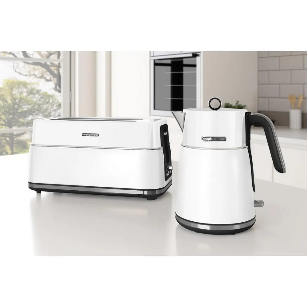 Morphy Richards Signature 245704 Long Slot 4-Slice Toaster, Moonlight White