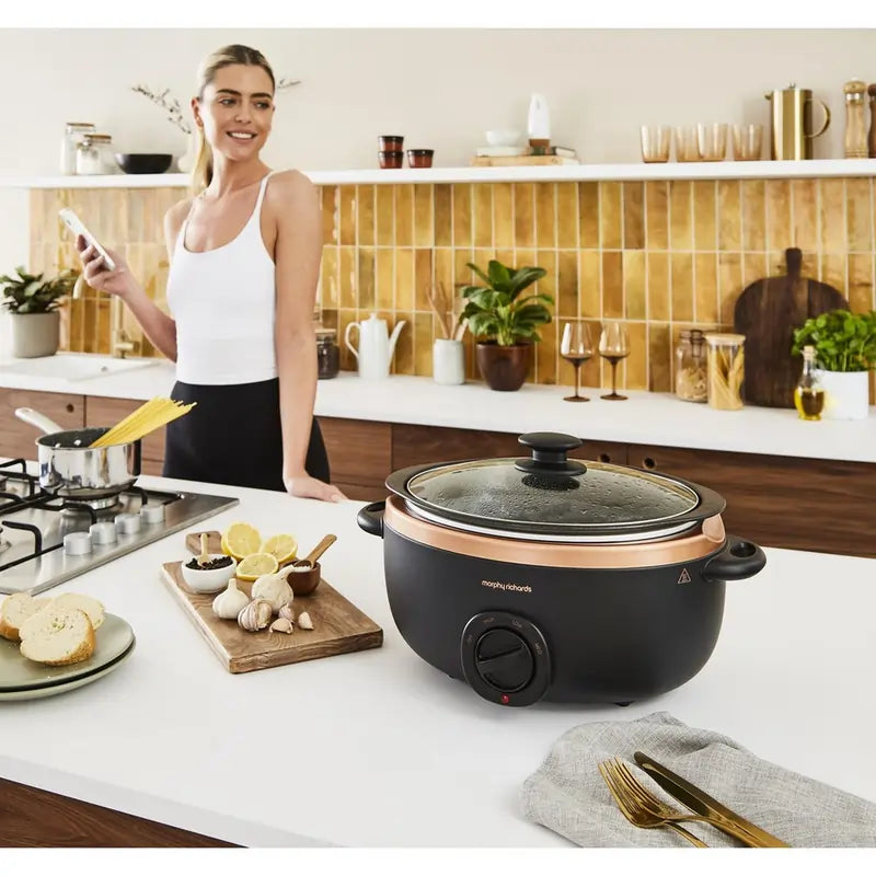 Morphy Richards 461016 6.5 Litre Sear and Stew Slow Cooker, Rose Gold
