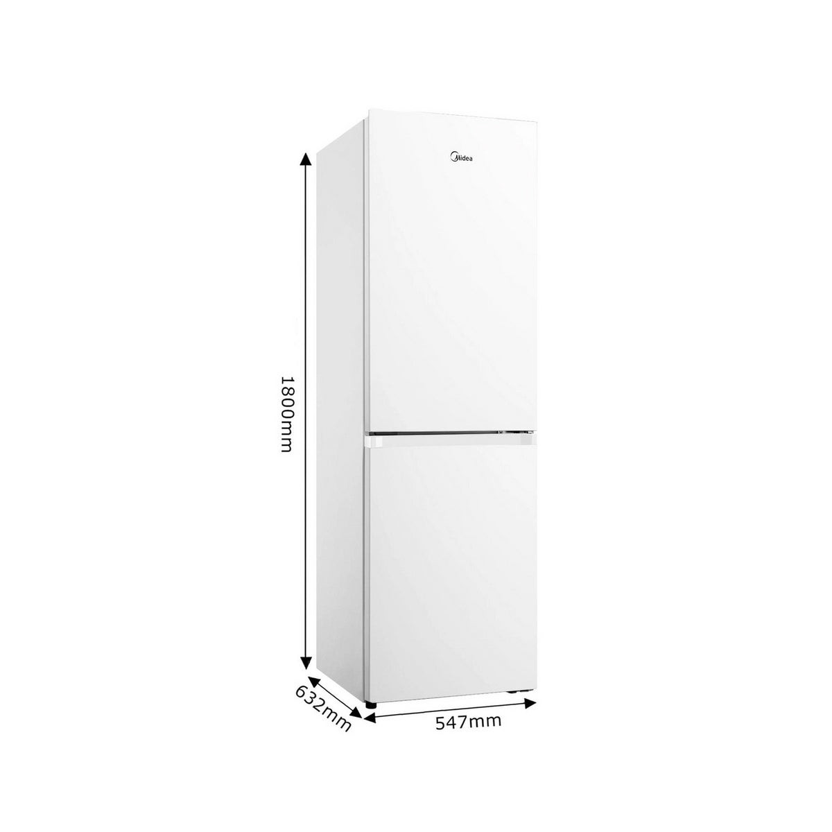 Midea MDRB379FGD01 60/40 Total No Frost Freestanding Fridge Freezer, 273 Litre, 54.7cm Wide - White