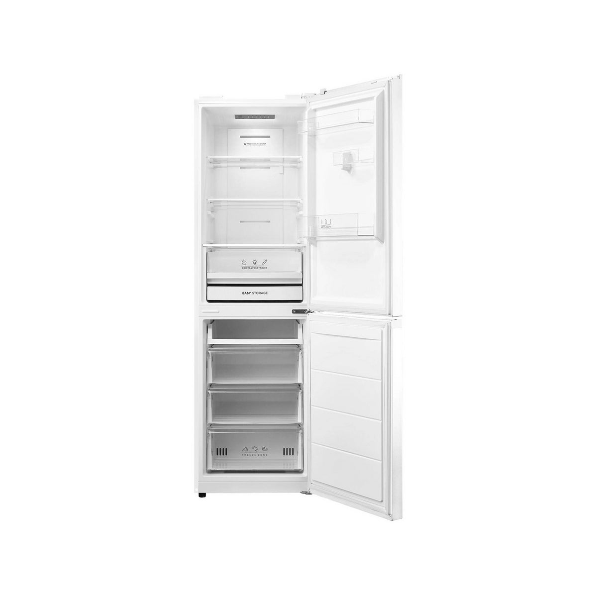 Midea MDRB379FGD01 60/40 Total No Frost Freestanding Fridge Freezer, 273 Litre, 54.7cm Wide - White