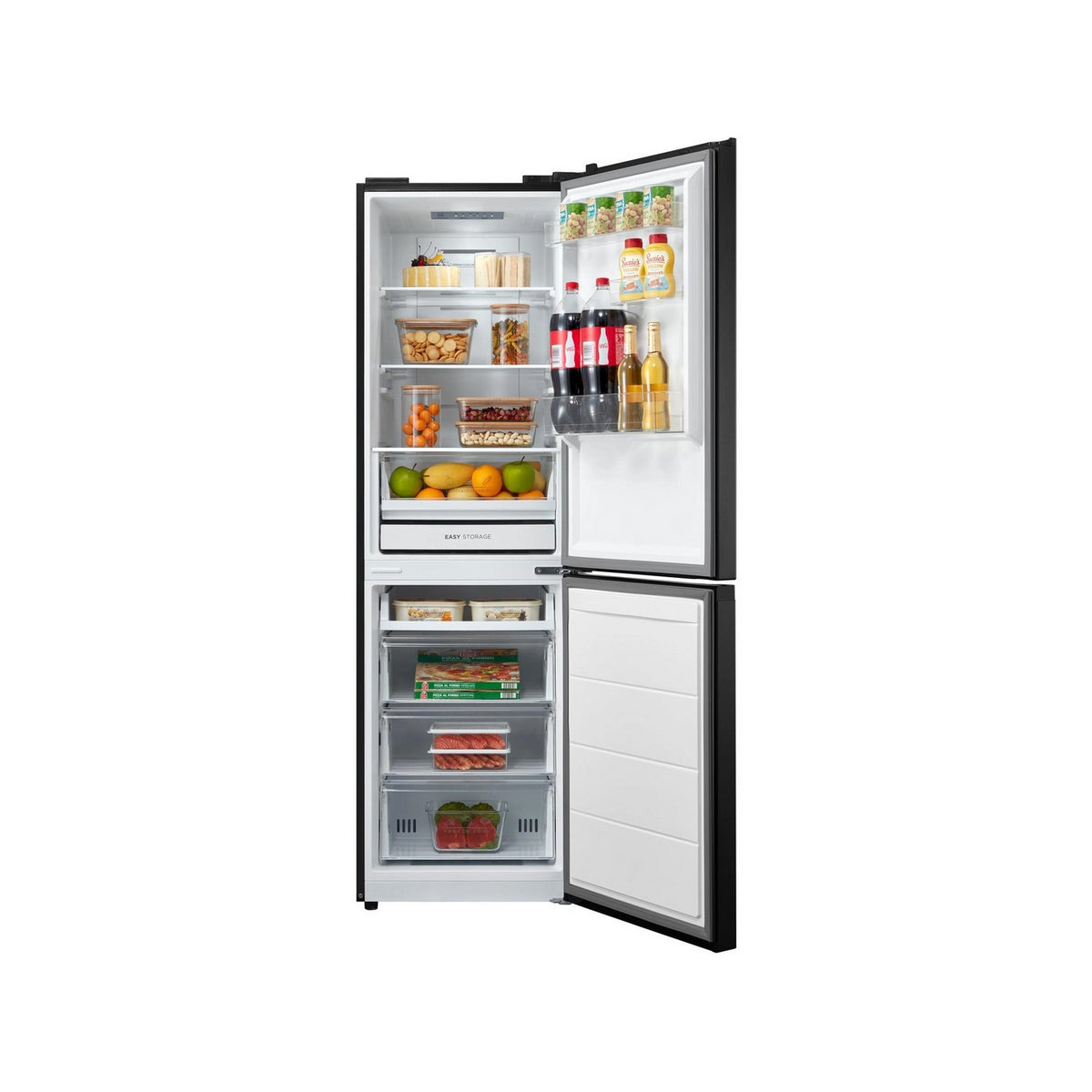 Midea MDRB379FGD30 60/40 Total No Frost Freestanding Fridge Freezer, 273 Litre, 54.7cm Wide - Black