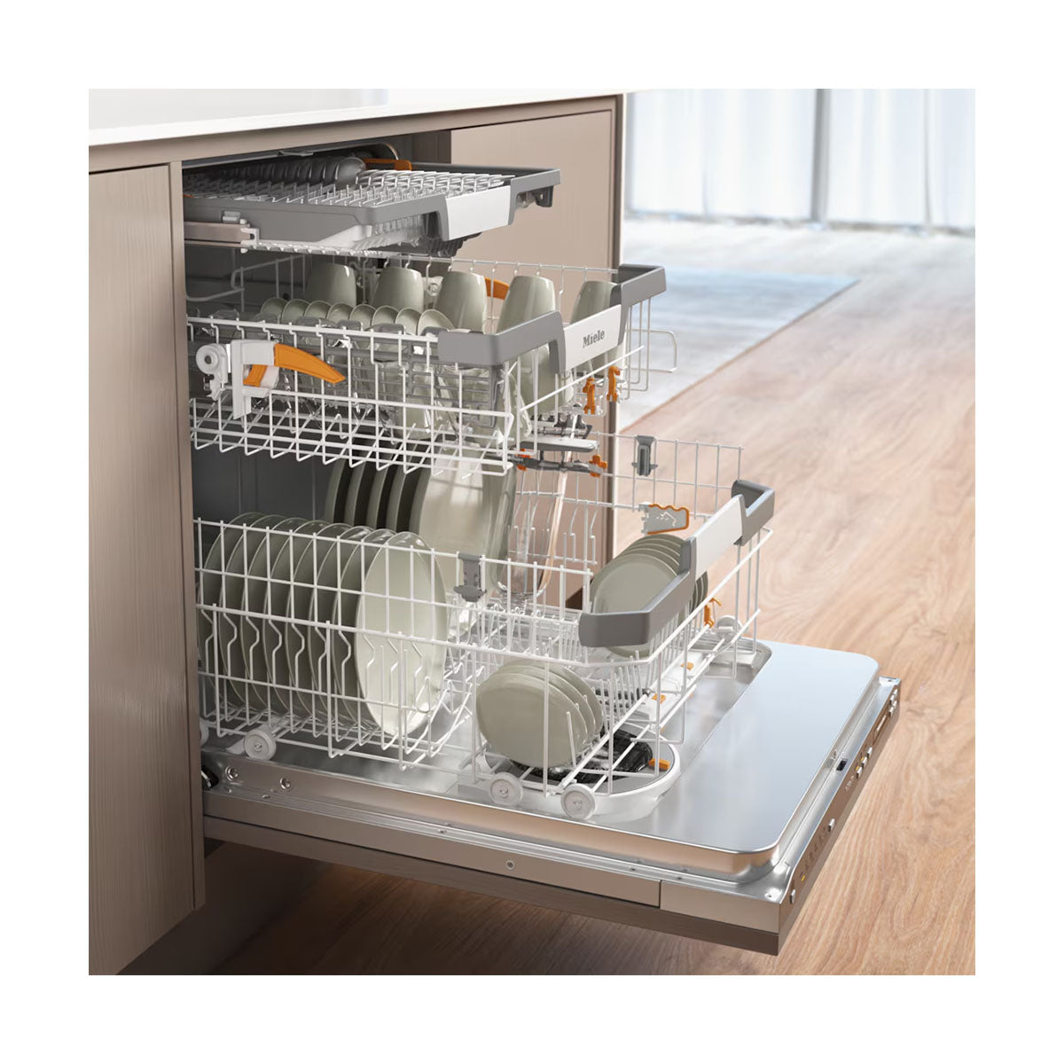Miele G7080-SCVI Gold Fully-Integrated Dishwasher, 14 Place Settings, AutoDos, 59.8cm Wide - Stainless Steel