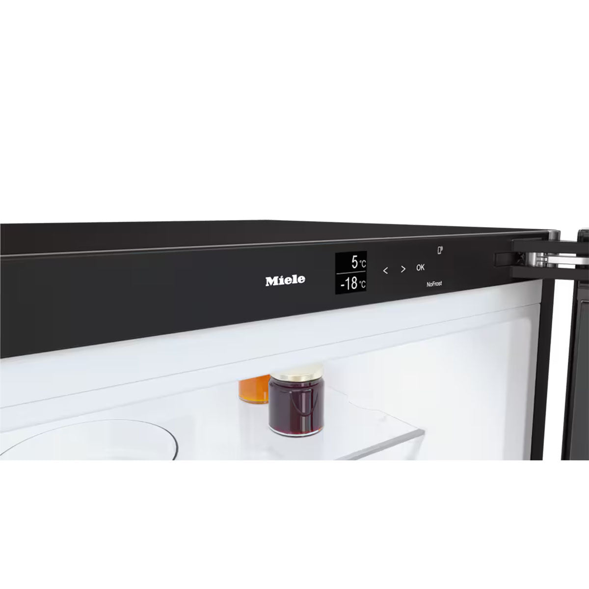 Miele KFN4795 AD Freestanding Fridge Freezer, DailyFresh, NoFrost, DynaCool, 371 Litre, 59.7cm Wide - BlackSteel Door