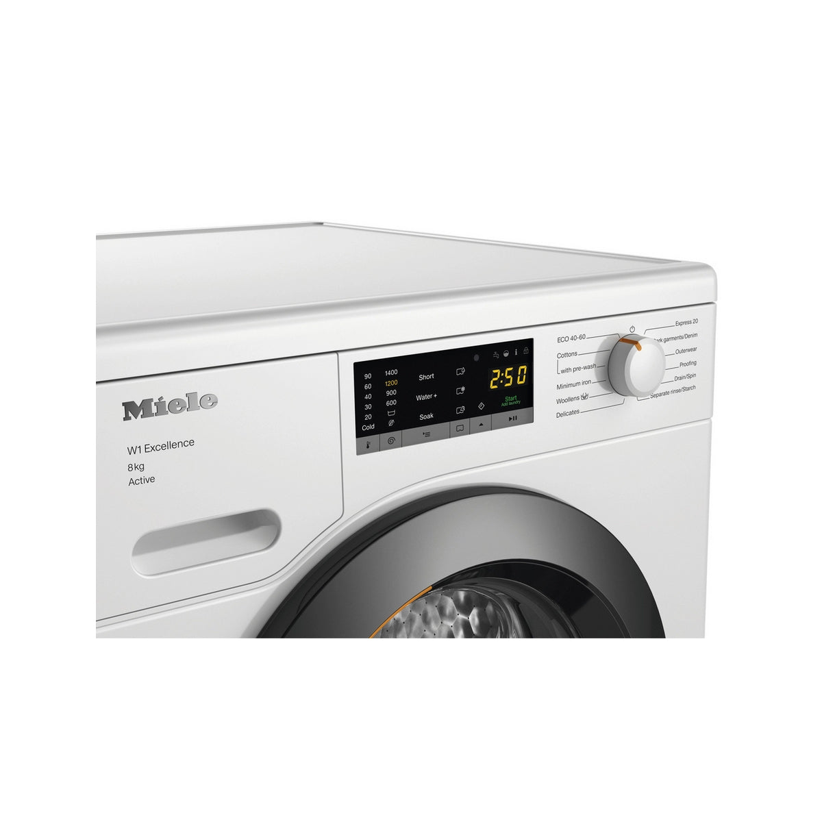 Miele WEA125WCS 8Kg Freestanding Washing Machine, 1400 Spin, 59.6cm Wide - White