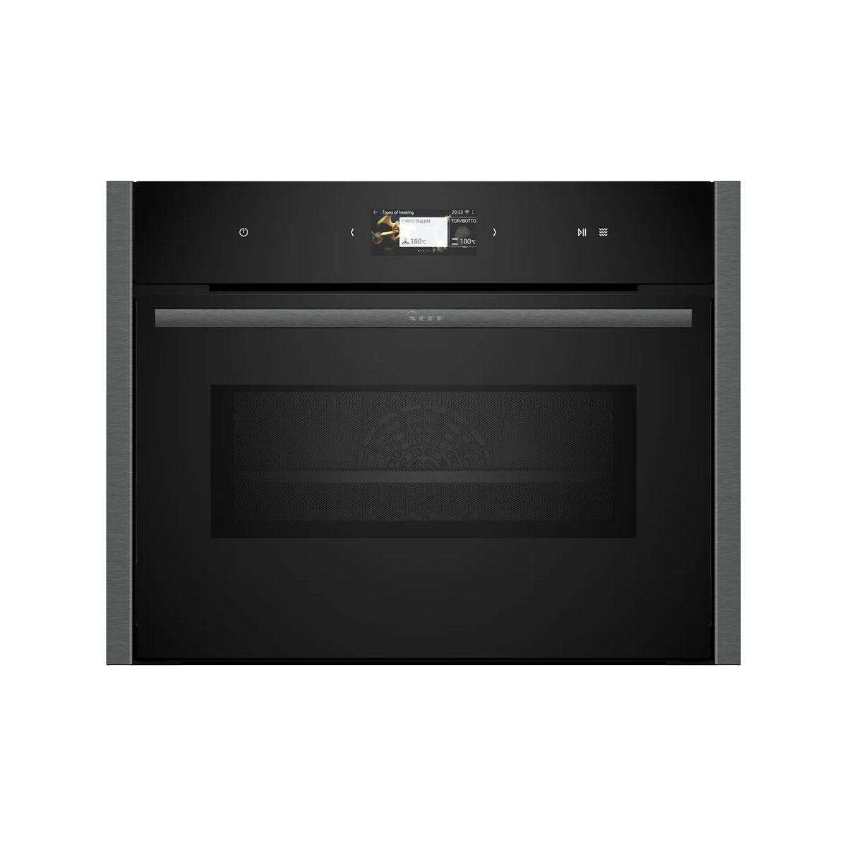 NEFF C24MS71G0B N 90 Built-In Compact Oven with Microwave Function, 45 Litre, 900W, 5 Power Levels, 59.6cm Wide - Graphite-Grey
