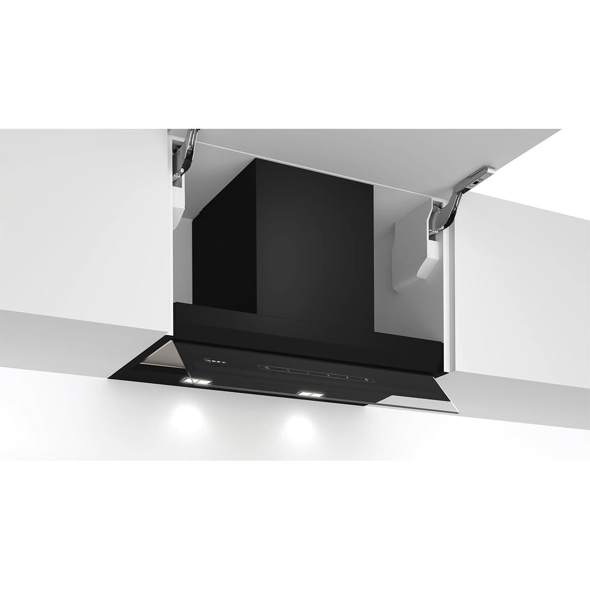 NEFF D65XAM2S0B N 70 Integrated Design Hood, 3 Speeds + Intensive Setting, 59.7cm Wide - Black, Clear Glass Black Printed