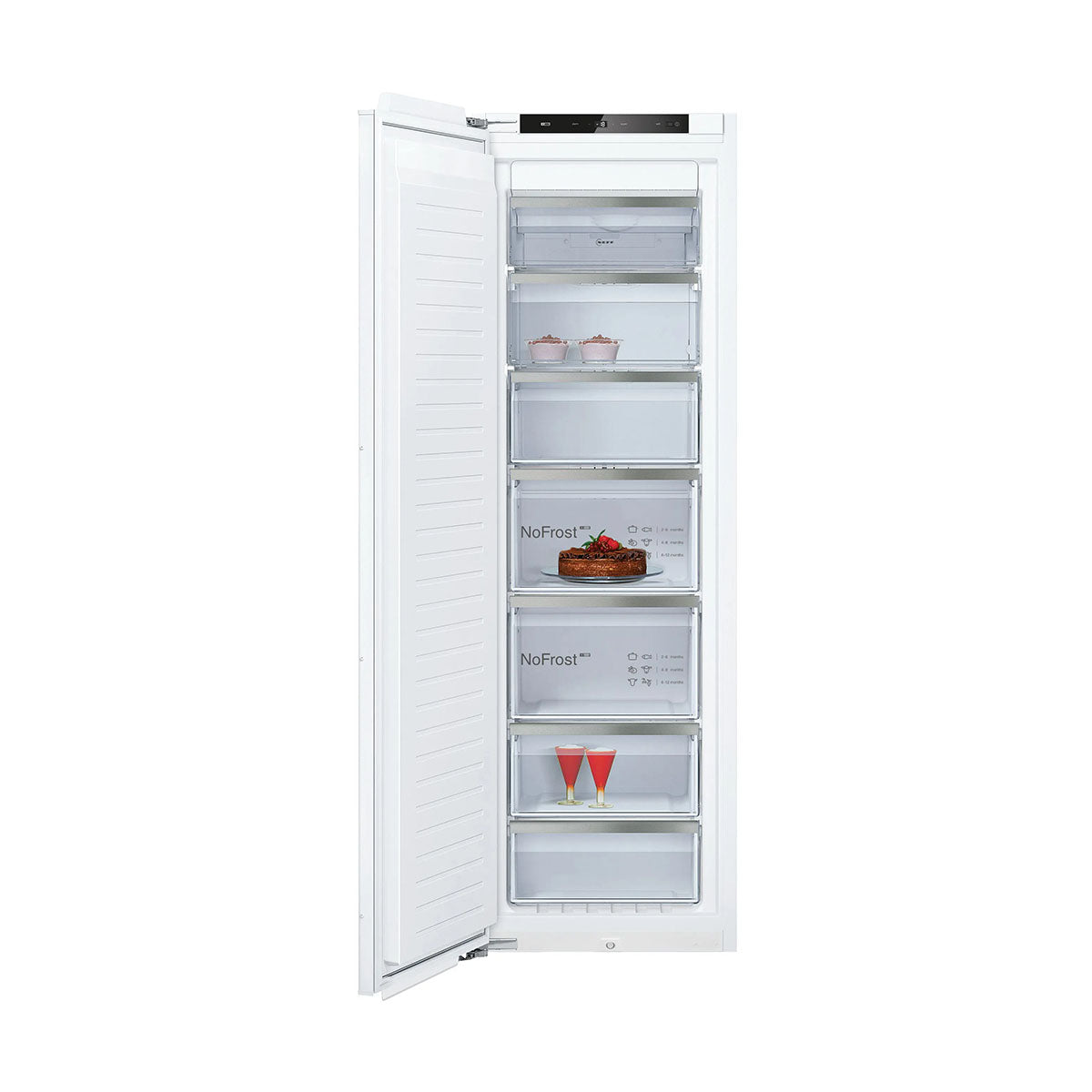NEFF GI7815NE0 N 90 Built-in Freezer, 212 Litre, No Frost, Vario Zone, 55.8cm wide, Soft Close - Flat-hinge
