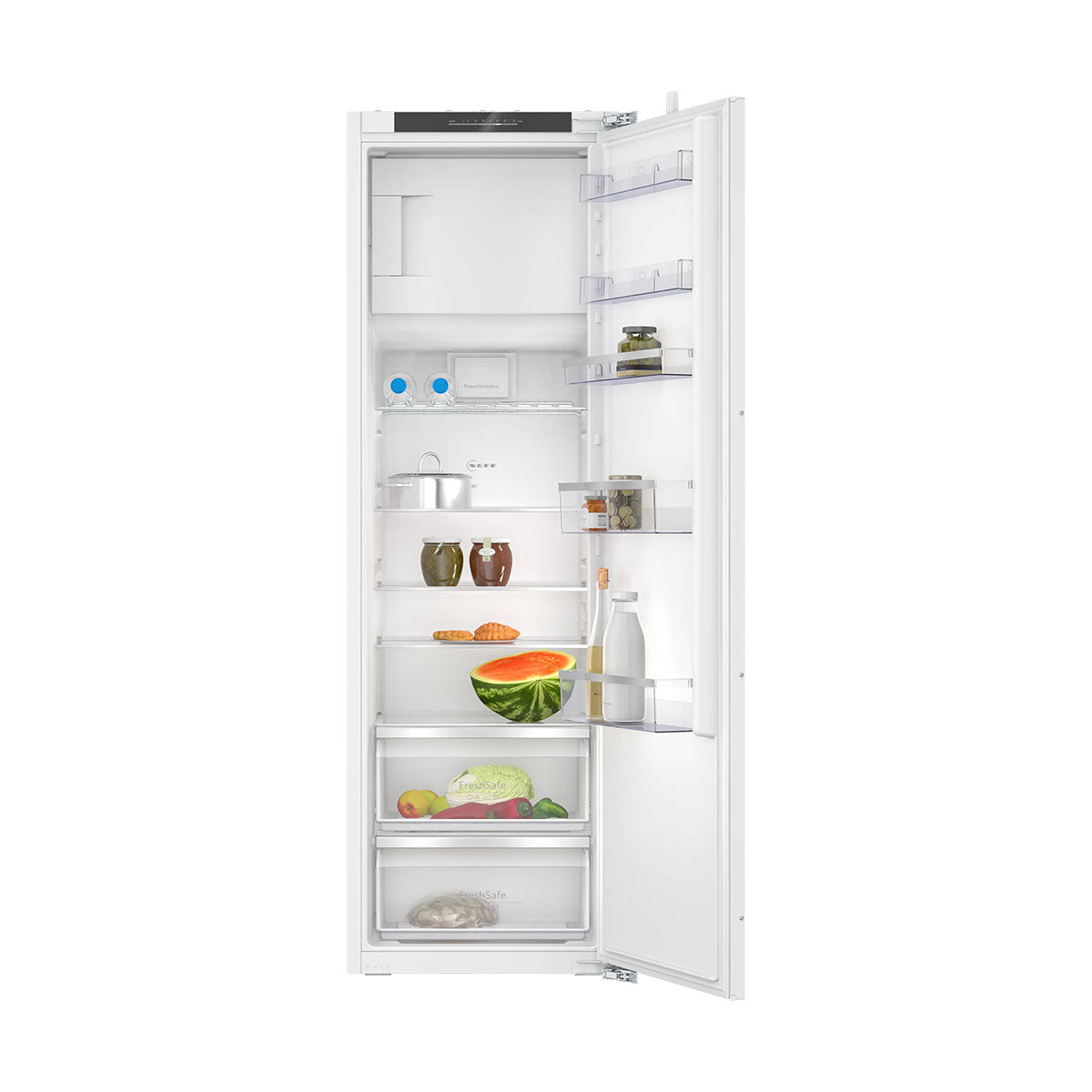 NEFF KI2822FE0G N 50 Built-in Fridge with Freezer section, 246 Litre, Super Cooling, Vario Zone, 54.1cm Wide - Flat Hinge