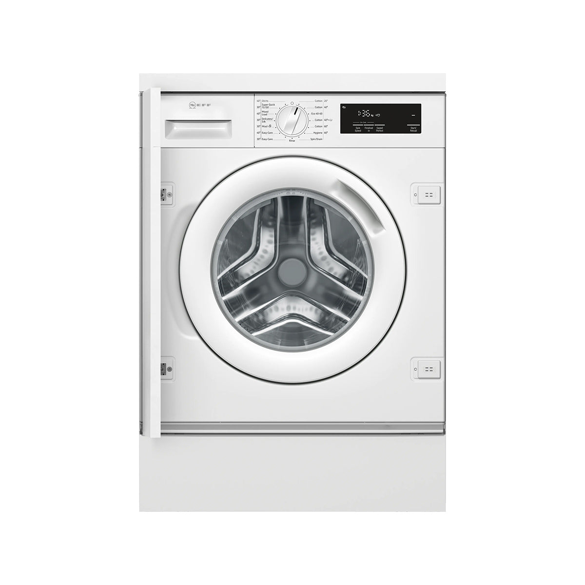 NEFF W543BX2GB Built-In Washing Machine, 8Kg, 1400 rpm, 59.6cm Wide - White