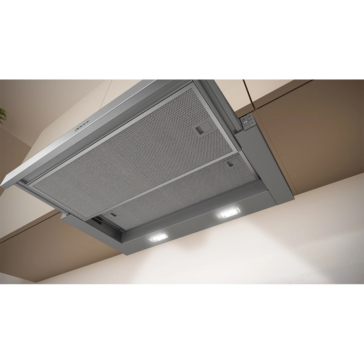 NEFF D46ED22N1B N 50 Telescopic Cooker Hood, 3 Speeds + Intensive Setting, 59.8cm Wide - Silver Metallic