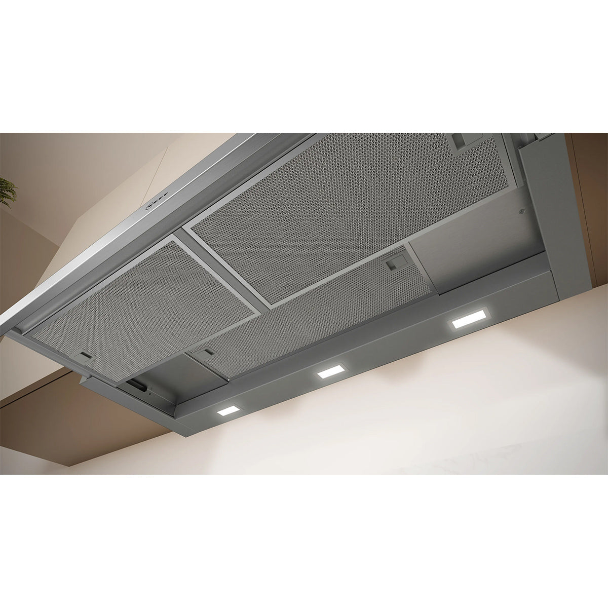 NEFF D49ED22N1B N 50 Telescopic Cooker Hood, 3 Speeds + Intensive Setting, 89.8cm Wide - Silver Metallic