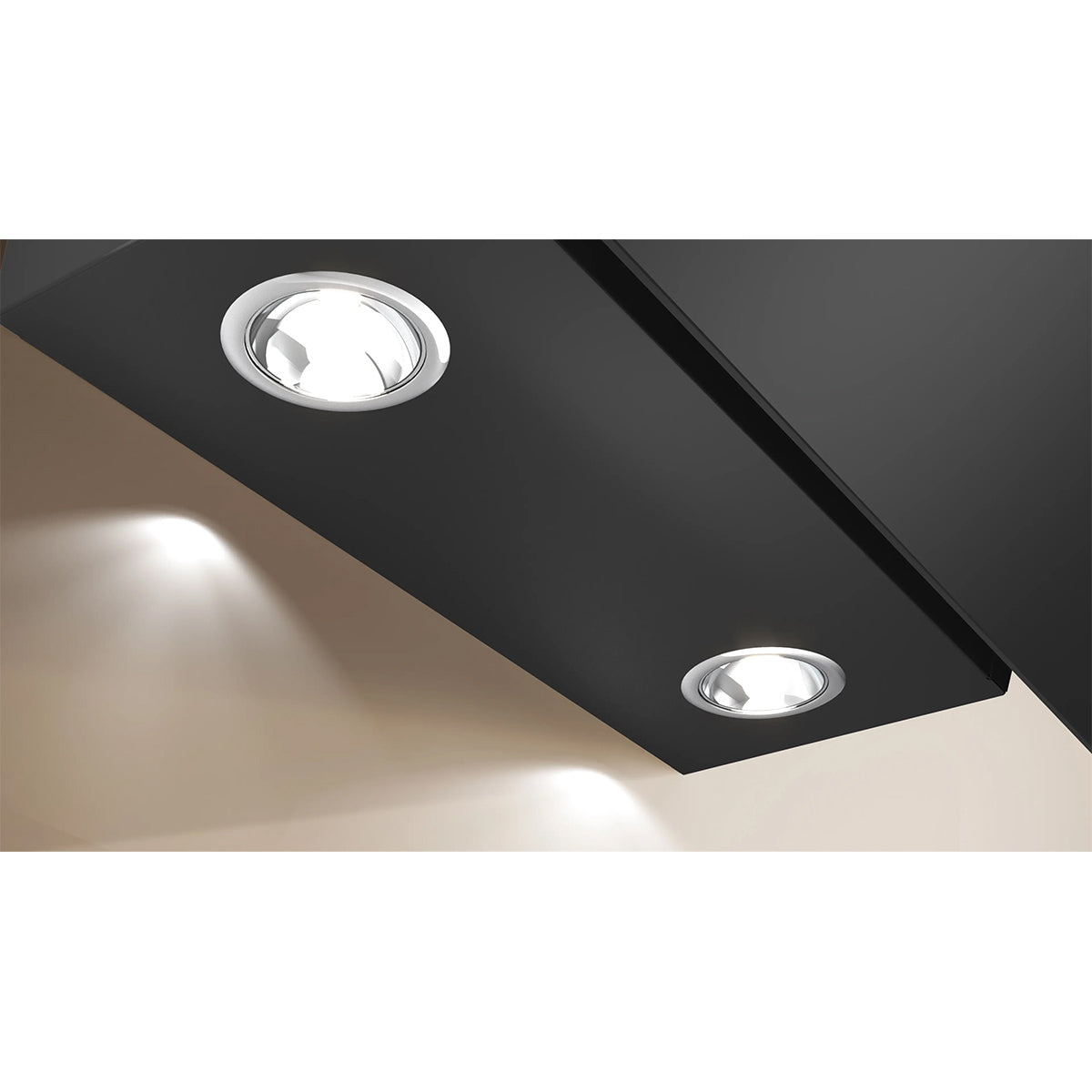NEFF D63IDK1S0B N 30 Wall-Mounted Cooker Hood, 3 Speeds + Intensive Setting, 59cm Wide - Black, Clear Glass Black Printed