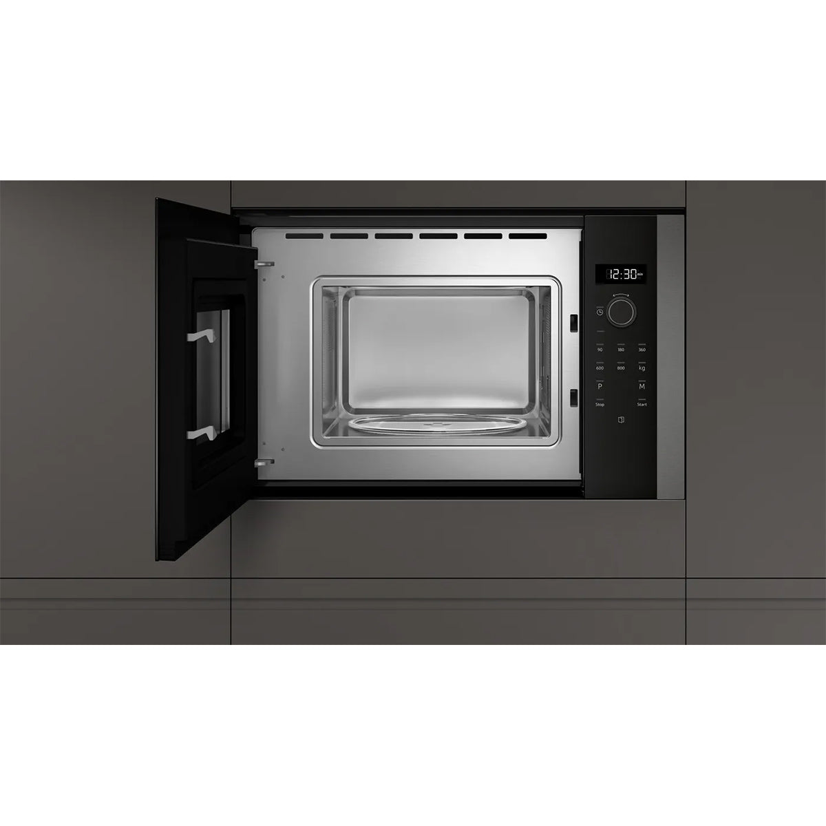 NEFF HLAWD23G0B N 50 Built-In Microwave Oven, 20 Litre, 800W, 5 Power Levels, 59.4cm Wide - Graphite-Grey
