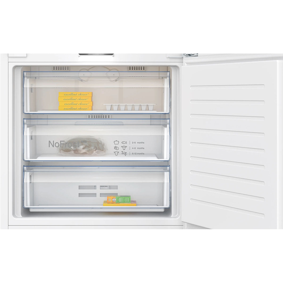 NEFF KB7966DD1G N 70 Built-In Fridge-Freezer, 284/98 Litre, Soft Close, No Frost, 70.8cm Wide - Flat-hinge