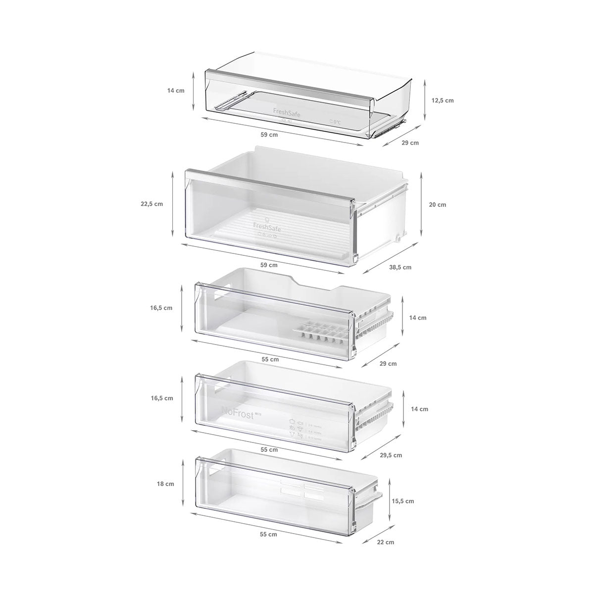NEFF KB7966DD1G N 70 Built-In Fridge-Freezer, 284/98 Litre, Soft Close, No Frost, 70.8cm Wide - Flat-hinge