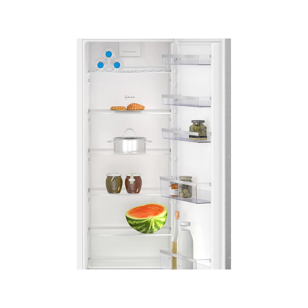 NEFF KI1812FE0G N 50 Built-In Fridge, 310 Litre, 6 Shelves, 54.1cm Wide - Flat Hinge, Right Reversible