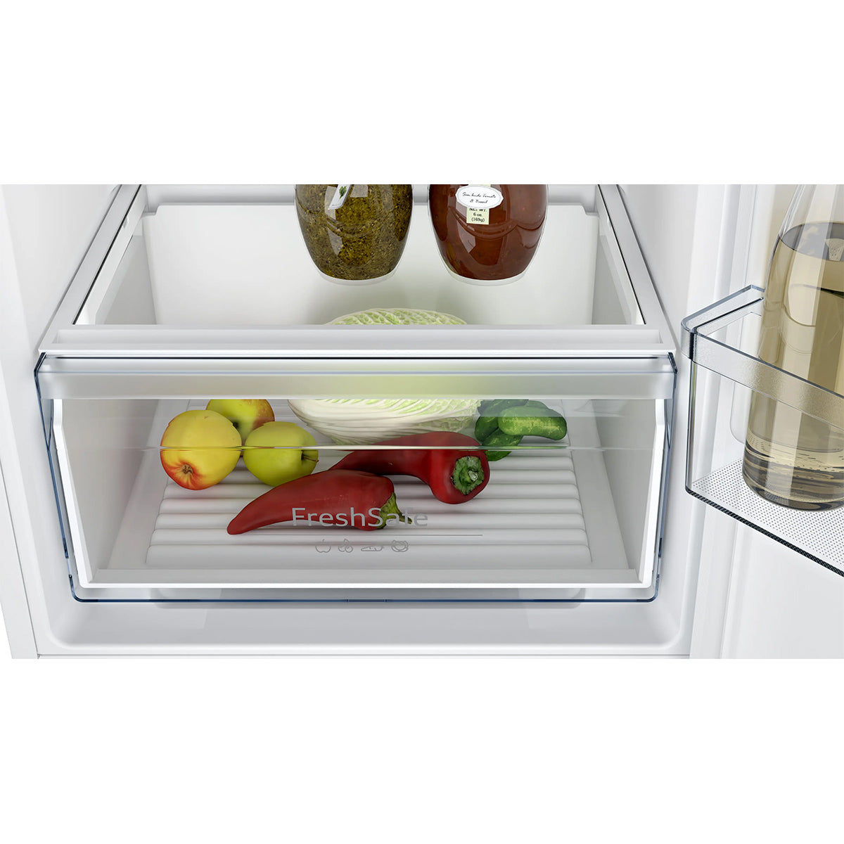 NEFF KI7851FE0G N 30 Built-In Fridge Freezer With Freezer at Bottom, 150/99 Litre, 54.1cm Wide - Flat Hinge, Right Reversible