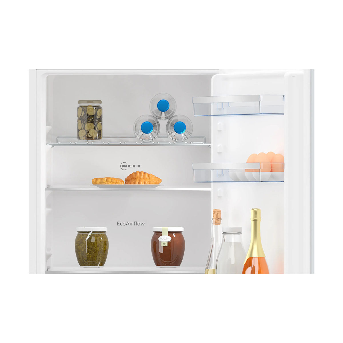 NEFF KI7862SE0G N 50 Built-In Fridge Freezer With Freezer At Bottom, 184/76 Litre, 54.1cm Wide - Sliding Hinge