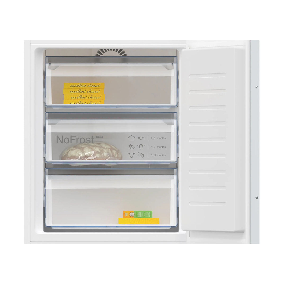 NEFF KI7862SE0G N 50 Built-In Fridge Freezer With Freezer At Bottom, 184/76 Litre, 54.1cm Wide - Sliding Hinge