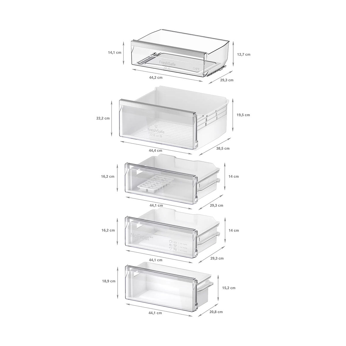 NEFF KI7962FD0G N 50 Built-in Fridge-Freezer, 215/75 Litre, Fresh Safe, No Frost, 55.8cm Width - Flat Hinge