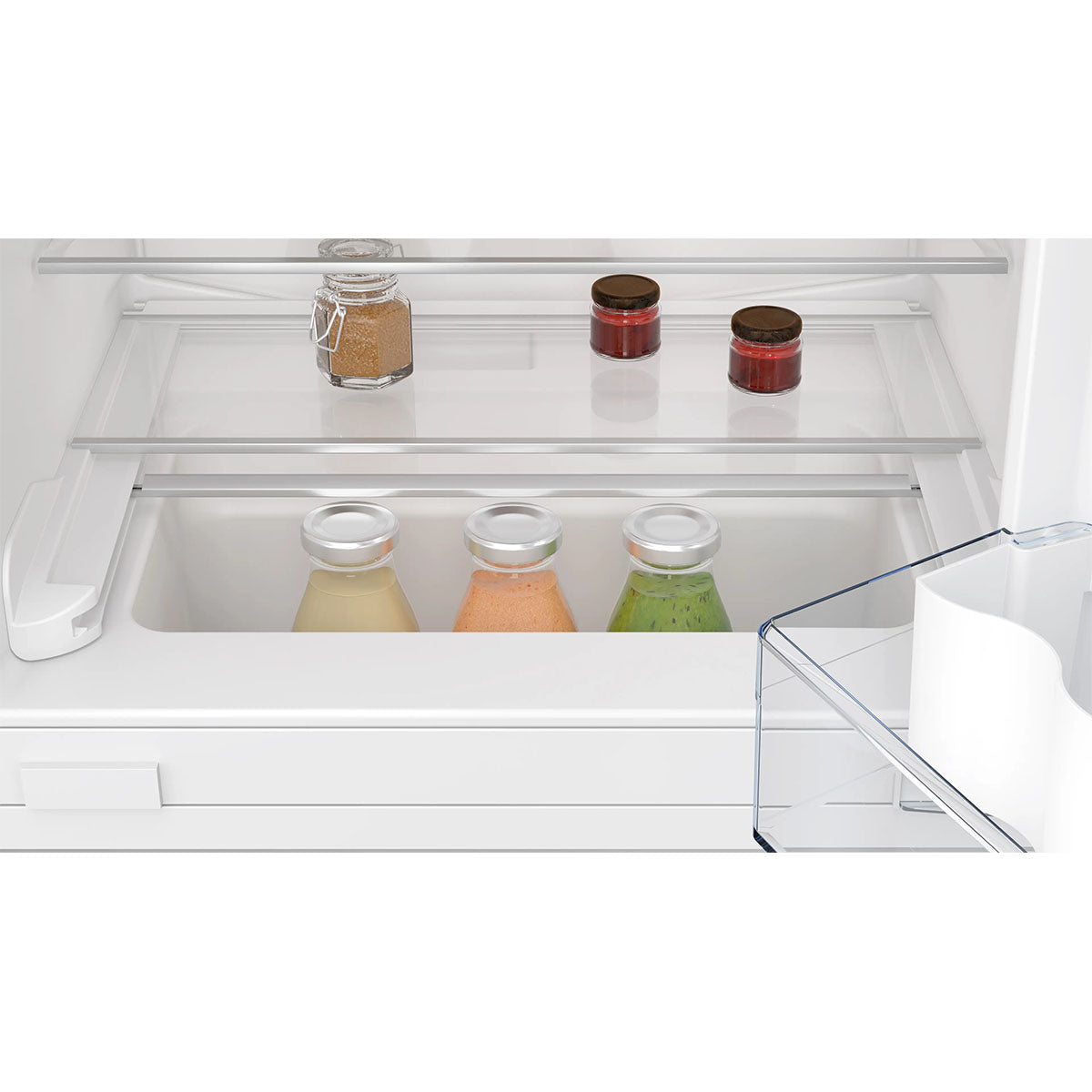 NEFF KU2222FD0G N 50 Built-Under Fridge With Freezer Section, 93 Litre, 59.8cm Wide - Flat Hinge