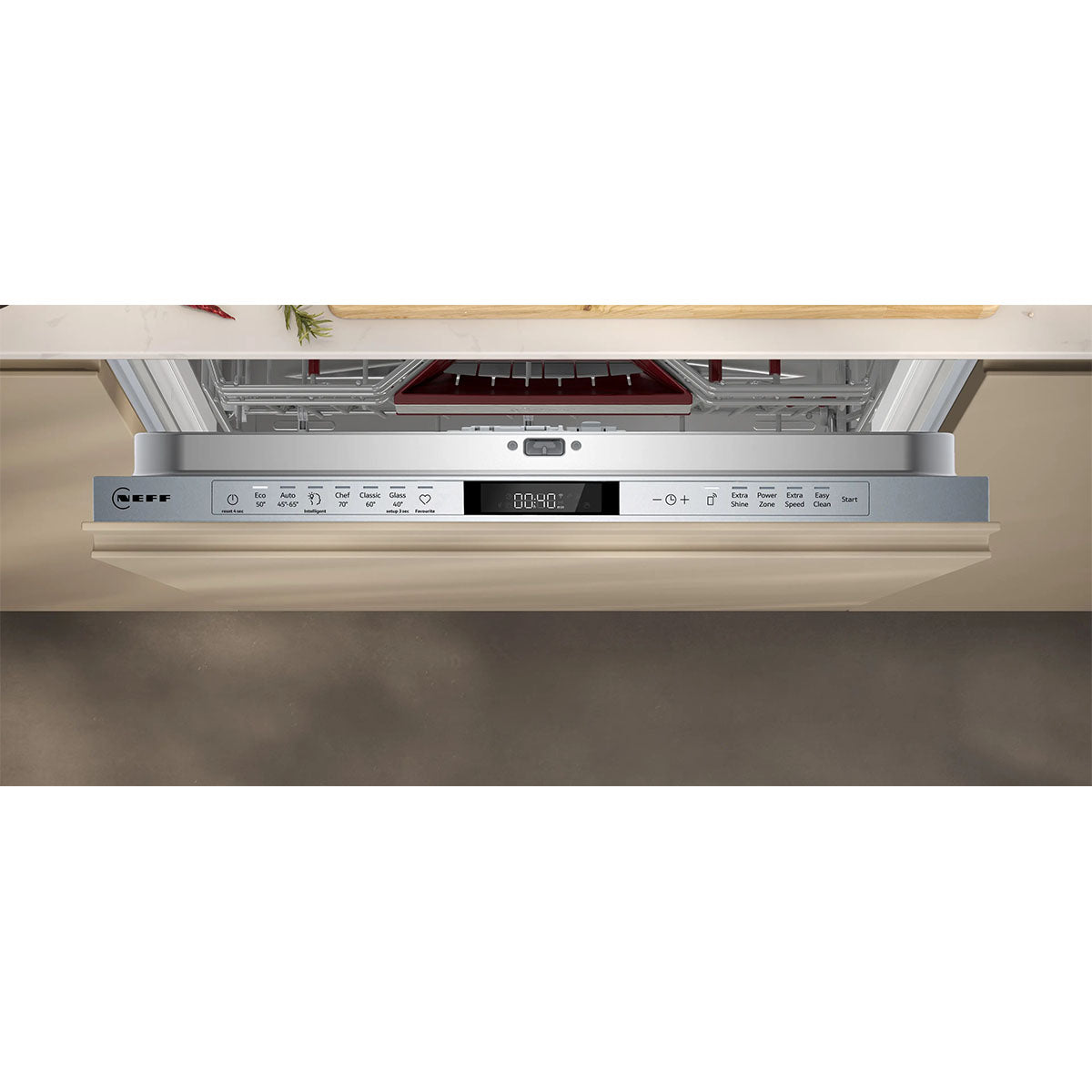 NEFF S197YCX05G N 70 Fully-Integrated Dishwasher, 14 Place Settings, 59.8cm Wide - Variable Hinge