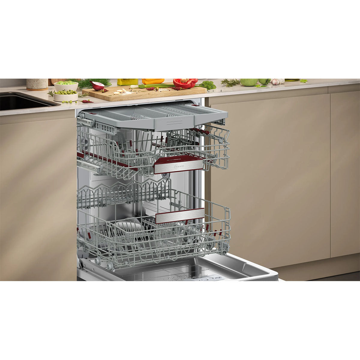 NEFF S197YCX05G N 70 Fully-Integrated Dishwasher, 14 Place Settings, 59.8cm Wide - Variable Hinge