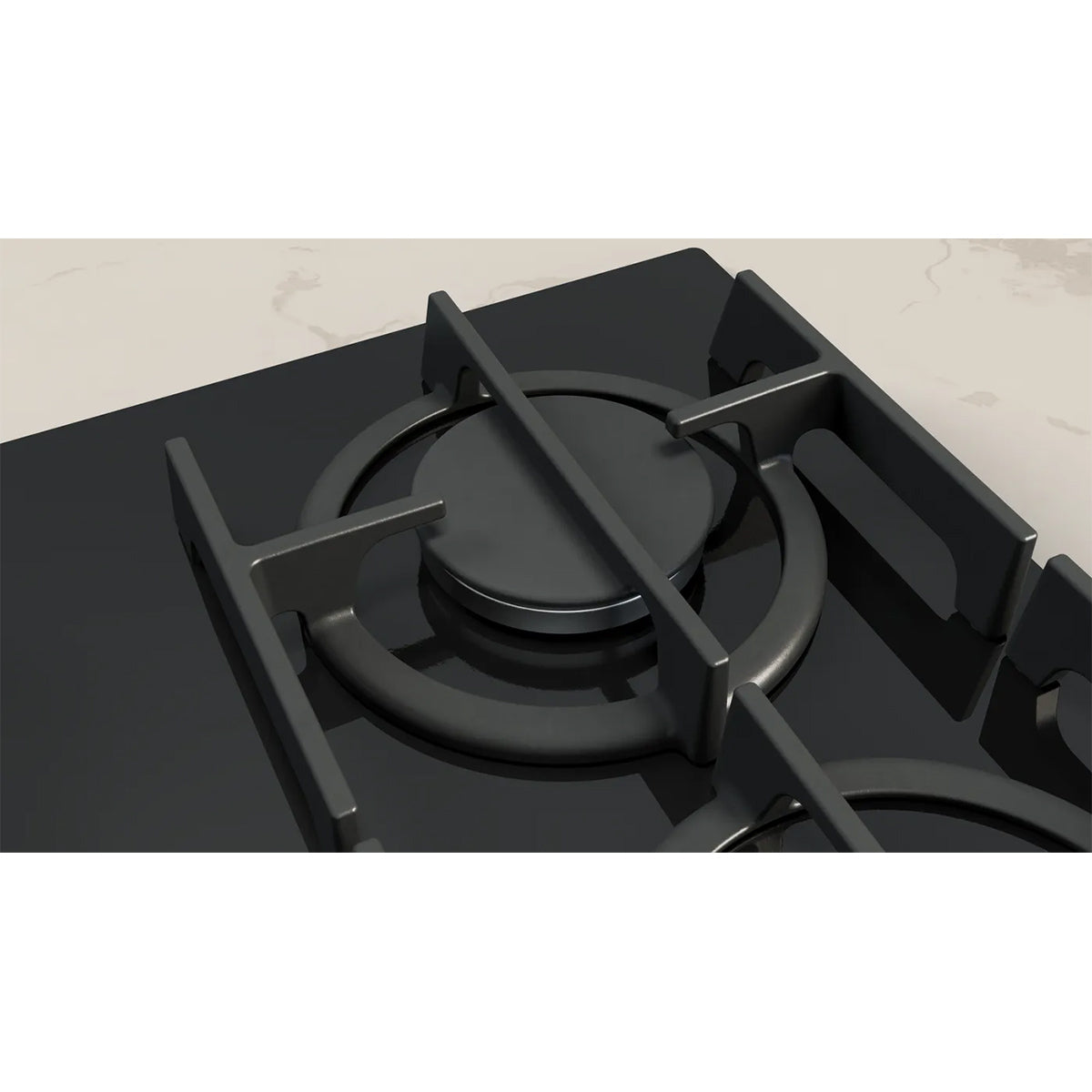 NEFF T26PIP4S0 N 70 Gas Hob, 4 Zones, Knob Ignition, 59cm Wide - Black, Tempered Glass