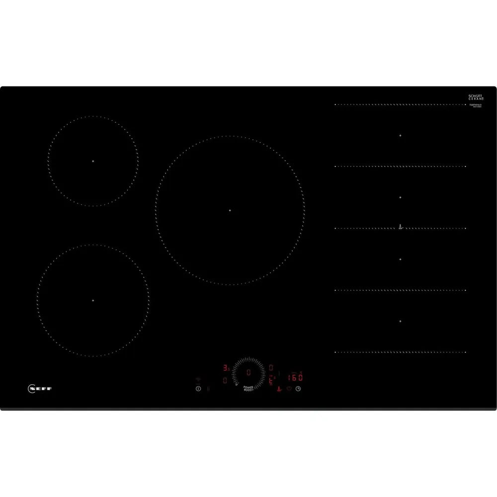 Neff T68FHV4L0 80cm 5-Zone Flex Induction Hob, Black